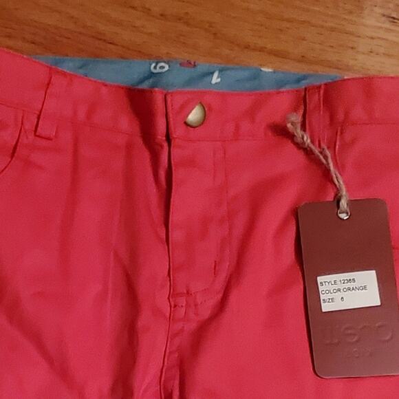 NWT! Crew Kids Bright Reddish Orange Shorts Size 6 - Picture 3 of 5